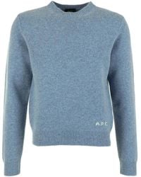 A.P.C. - Logo-Knit Crew-Neck Sweater - Lyst