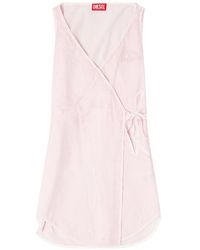 DIESEL - Mini V-Neck Striped Dress - Lyst