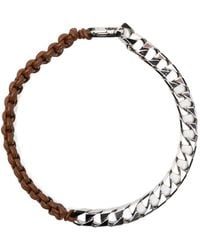 Plan C - Braided Leather Curb-Link Necklace - Lyst