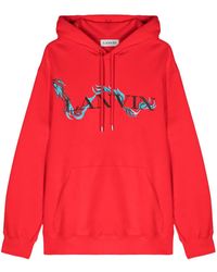Lanvin - Dragon-Print Cotton Hoodie - Lyst