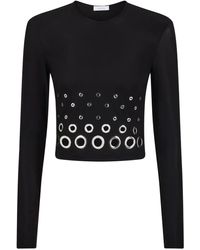 Rabanne - Top Crop Con Occhielli - Lyst