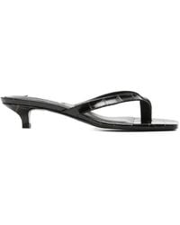 TOTEME - Croco-Embossed Heeled Flip Flops - Lyst