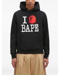A Bathing Ape - Sudadera con capucha y logo I Love Bape - Lyst