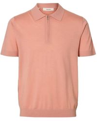 SELECTED - Poloshirt Met Halve Rits - Lyst