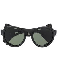 Moncler Leather Panel Sunglasses - Black