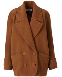 Chloé - Herringbone Double-Breasted Coat - Lyst