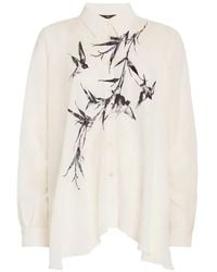 High - Thank You Bird-Ramage Printed Asymmetric-Hem Shirt - Lyst