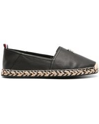 Tommy Hilfiger - Logo-Plaque Leather Espadrilles - Lyst
