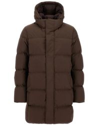 Herno - Striped-Quilted Hooded Jacket - Lyst