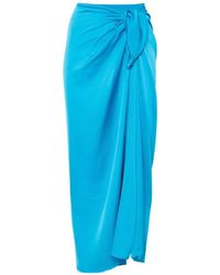 Silk95five - High-Waisted Midi Skirt - Lyst