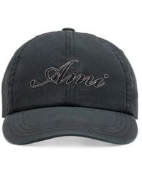 Ami Paris - Cotton Cap With Embroidery - Lyst