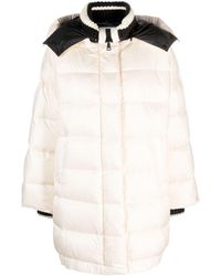 ERMANNO FIRENZE - Knitted-collar Quilted Oversized Coat - Lyst