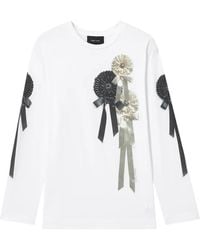 Simone Rocha - Rosette-Embellished Long-Sleeve T-Shirt - Lyst