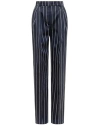 Mom's Pants - Striped Silk Trousers - Lyst