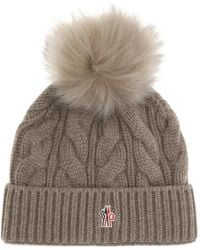 Moncler - Pom-Pom Cable-Knit Beanie Hat - Lyst