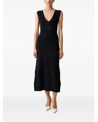 Morgan - Pointelle-Knit Scalloped-Edge Midi Dress - Lyst