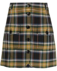 KENZO - Plaid-Check A-Line Miniskirt - Lyst