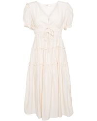 B+ AB - Pleated Tiered Midi Dress - Lyst
