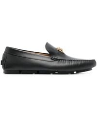 Versace - Calf Leather La Medusa Loafers With Plaque - Lyst