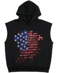 Sp5der - Og Web Rhinestone-Embellished Sleeveless Hoodie - Lyst