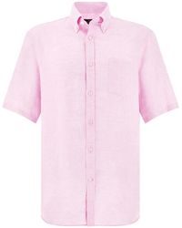 Paul & Shark - Short-Sleeved Linen Shirt - Lyst