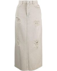 Acne Studios - Distressed-effect Organic Cotton Skirt - Lyst