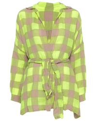 Daniela Gregis - Check-Pattern Belted Shirt - Lyst