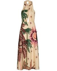 Johanna Ortiz - Halterneck Printed Maxi Dress - Lyst