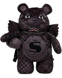 Sprayground - Large 4Am Money Wing Bear Check-Pattern Backpack - Lyst