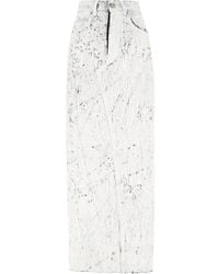MM6 by Maison Martin Margiela - Falda midi con acabado revestido - Lyst