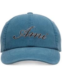 Ami Paris - Cotton Cap With Embroidery - Lyst