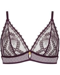 Aubade - Mystery Of Love Lace-Embroidered Triangle Bra - Lyst