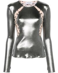 Marine Serre - Crescent Moon-Print Panneled T-Shirt - Lyst