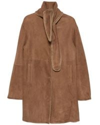 Manzoni 24 - Shearling-Linned Scarf-Detail Coat - Lyst