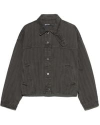 Bimba Y Lola - Washed Striped Denim Jacket - Lyst