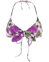 Chloé - Floral-Print Bikini Top - Lyst