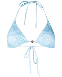 Versace - Triangel Bikinitop Met Barokprint - Lyst