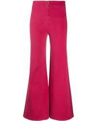 Alberta Ferretti Jeans svasati a vita alta - Rosa