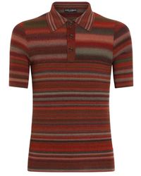 Dolce & Gabbana - Striped Wool Polo Shirt - Lyst