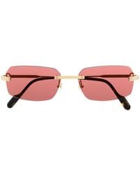 Cartier Rahmenlose Sonnenbrille - Pink