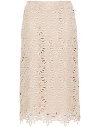 Ermanno Scervino - Embroidered Cut-out Detailed Midi Skirt - Lyst