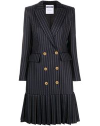 Moschino - Pinstriped Pleated Blazer Dress - Lyst