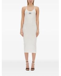 Moschino - Ribbed Logo-Patch Dress - Lyst