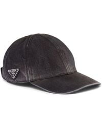 Prada - Cappello da baseball con applicazione - Lyst