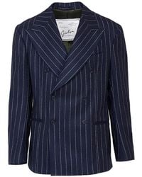 Giuliva Heritage - Striped Double-Breasted Blazer - Lyst