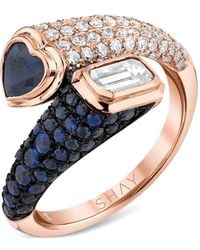 SHAY - Sapphire And Diamond Heart Ring - Lyst
