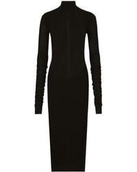 Dolce & Gabbana - Midi Lace-Panel Dress - Lyst