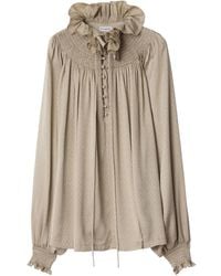 Burberry - Geometric Silk Blouse - Lyst