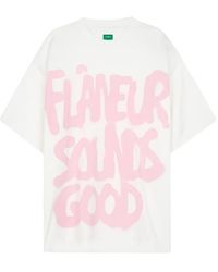 flâneur - Spray-Effect Logo-Print T-Shirt - Lyst