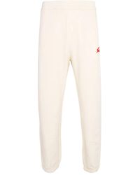 MSGM - Embroidered Fleece Track Pants - Lyst